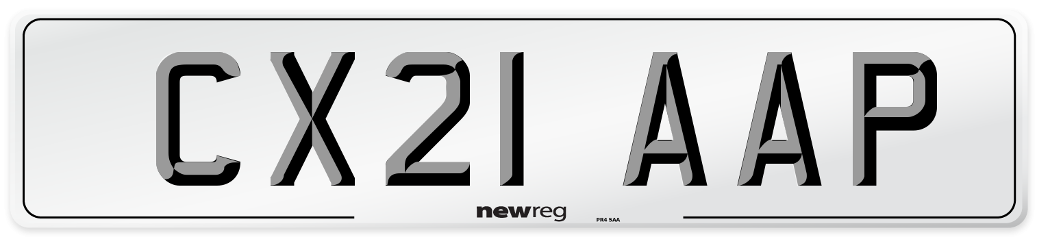 CX21 AAP Number Plate from New Reg